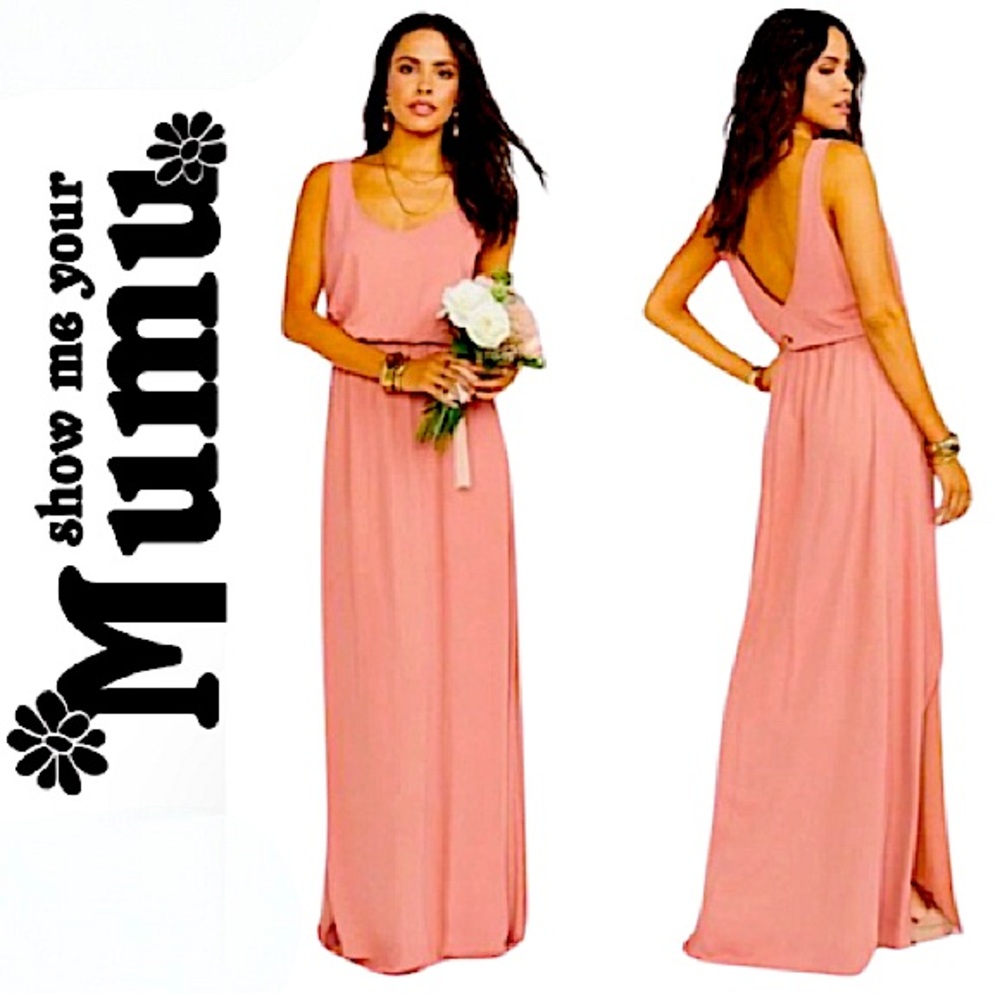 SHOW ME YOUR MUMU.NWT.Stunning “Kendall” flowy maxi dress.Rustic Mauve Crisp.L
